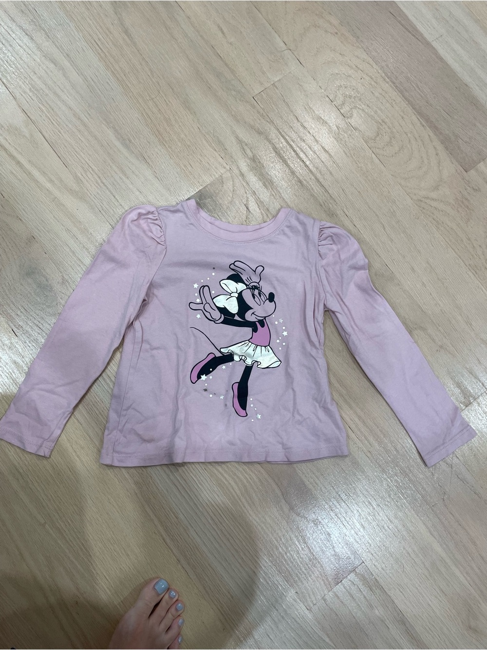 Girls Pink Minnie Mouse Long-Sleeve Top